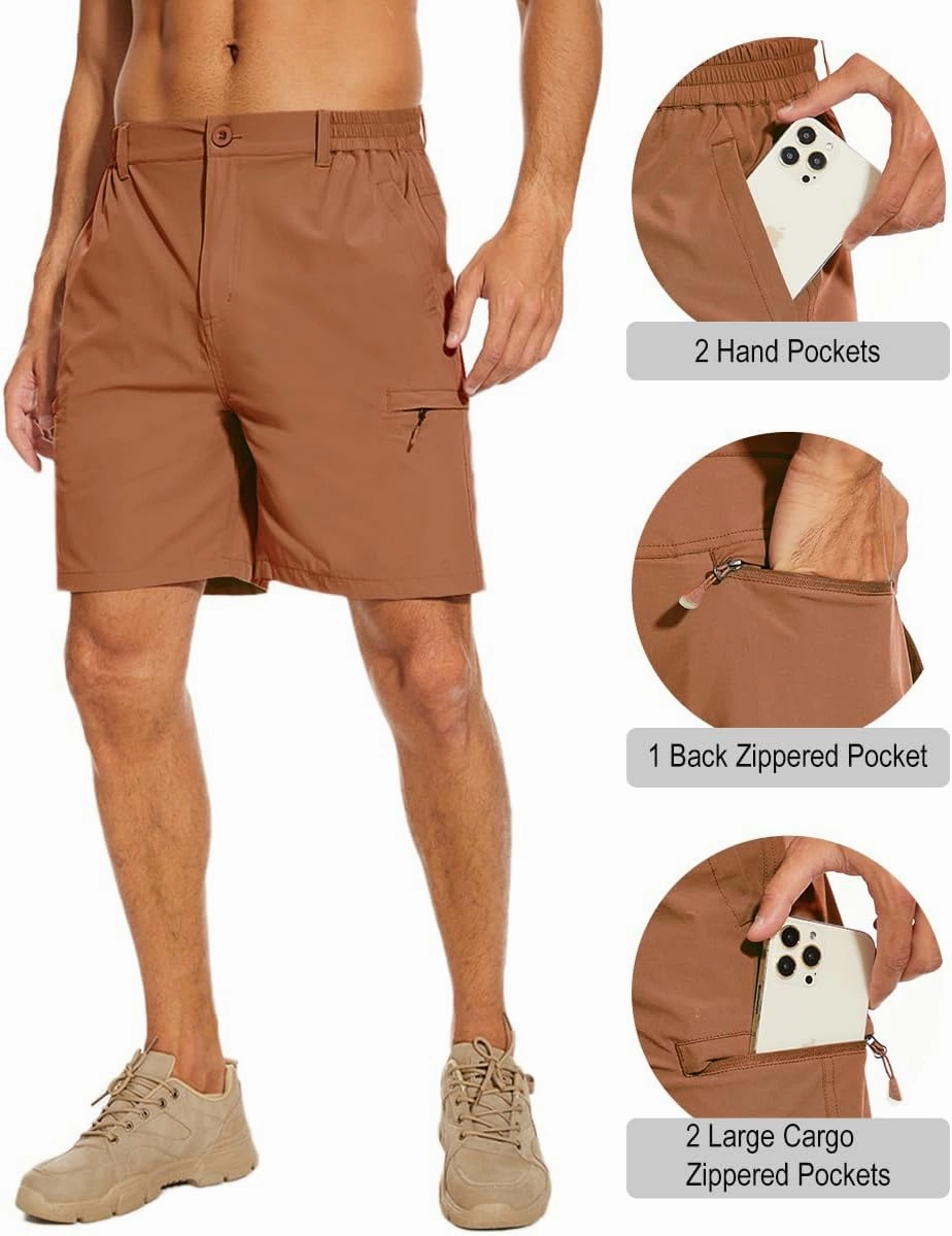 NATUVENIX Hiking Shorts Men, Quick-Dry Fishing Shorts for Men Lightweight Stretch Work Shorts Causal Travel