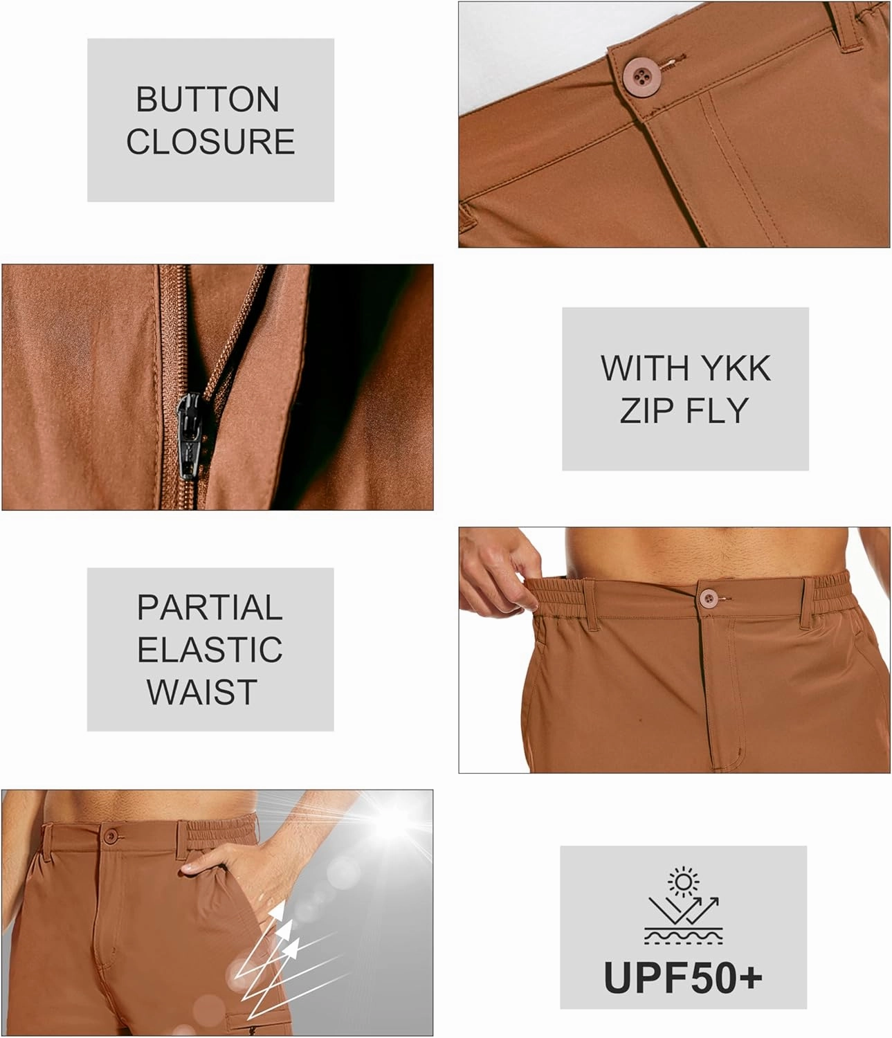 NATUVENIX Hiking Shorts Men, Quick-Dry Fishing Shorts for Men Lightweight Stretch Work Shorts Causal Travel