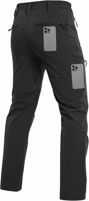 NAVEKULL Men's Lightweight Hiking Pants Quick Dry Stretch Fishing Tactical Work Pants with Zipper Pockets