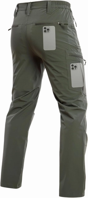 NAVEKULL Men's Lightweight Hiking Pants Quick Dry Stretch Fishing Tactical Work Pants with Zipper Pockets