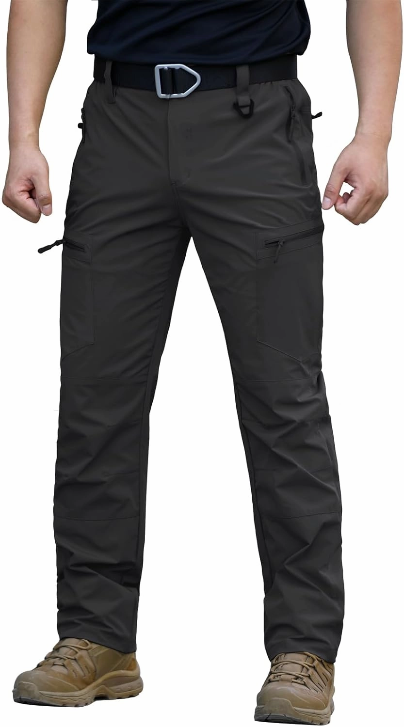 NAVEKULL Men's Lightweight Hiking Pants Quick Dry Stretch Fishing Tactical Work Pants with Zipper Pockets