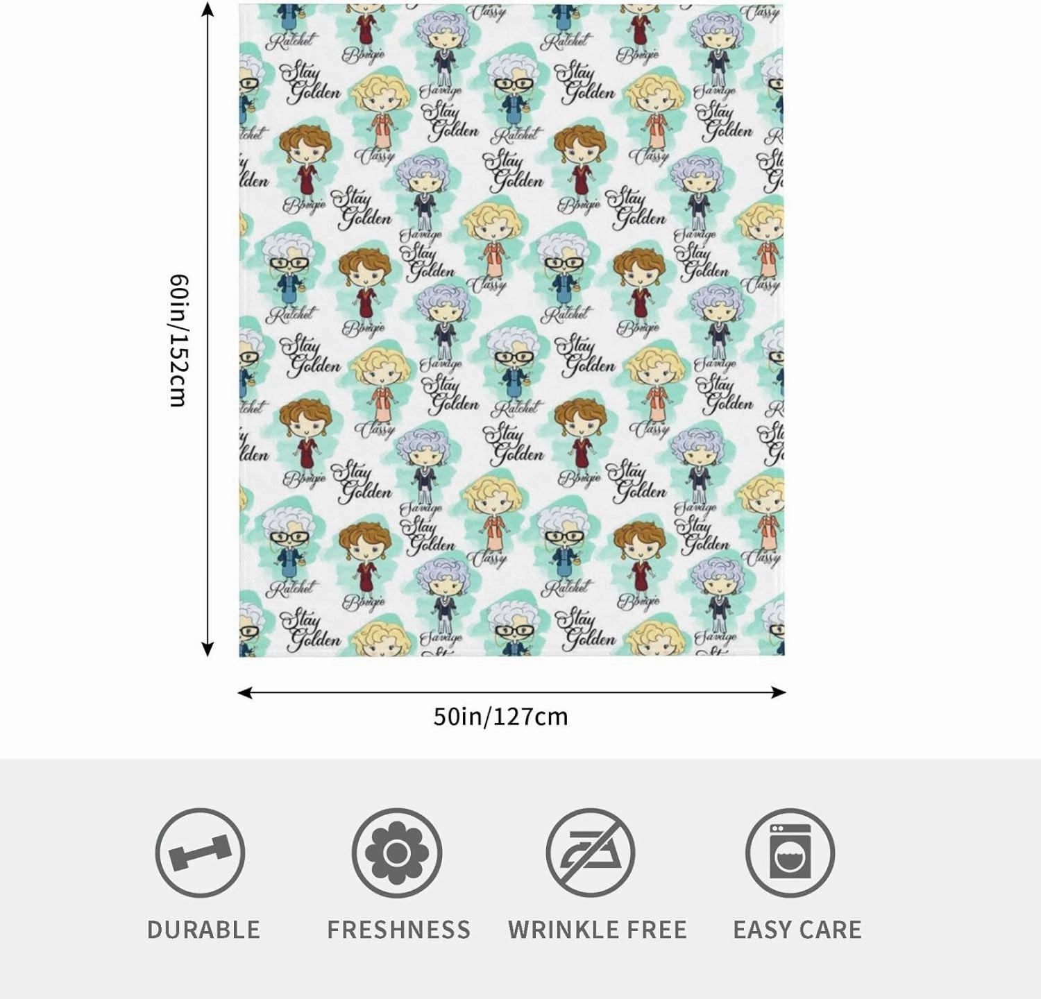 Neeparper Golden Girls Blanket Gifts 60x50 Throw Blanket Lightweight Golden Girls Merchandise for Couch Bed Sofa Car