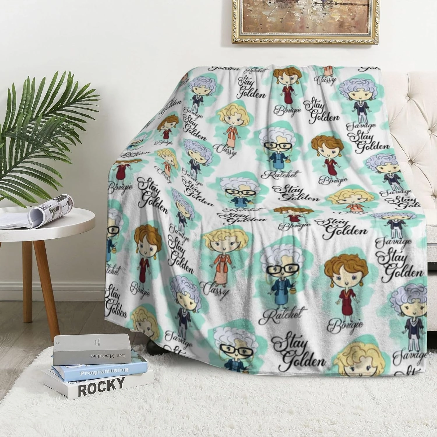 Neeparper Golden Girls Blanket Gifts 60x50 Throw Blanket Lightweight Golden Girls Merchandise for Couch Bed Sofa Car
