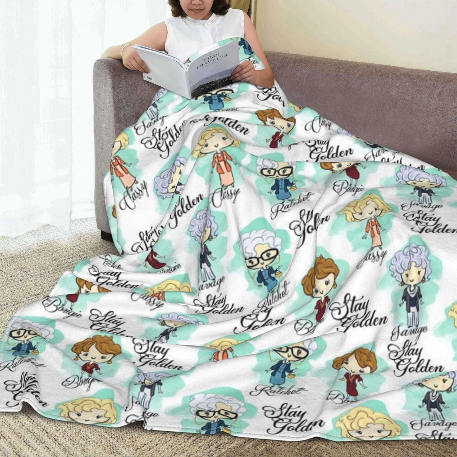 Neeparper Golden Girls Blanket Gifts 60x50 Throw Blanket Lightweight Golden Girls Merchandise for Couch Bed Sofa Car