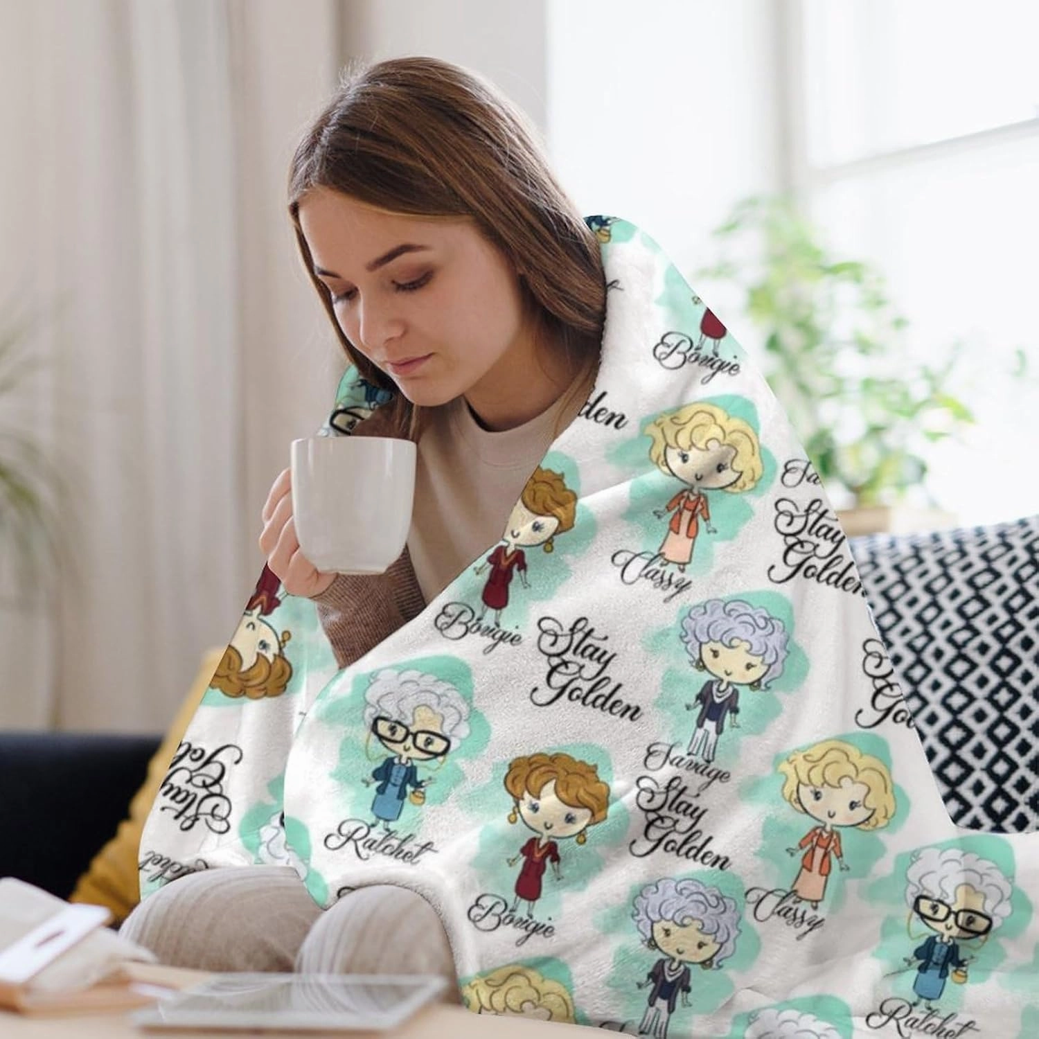 Neeparper Golden Girls Blanket Gifts 60x50 Throw Blanket Lightweight Golden Girls Merchandise for Couch Bed Sofa Car