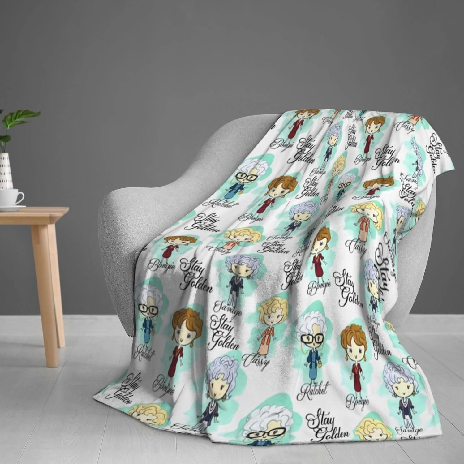 Neeparper Golden Girls Blanket Gifts 60x50 Throw Blanket Lightweight Golden Girls Merchandise for Couch Bed Sofa Car