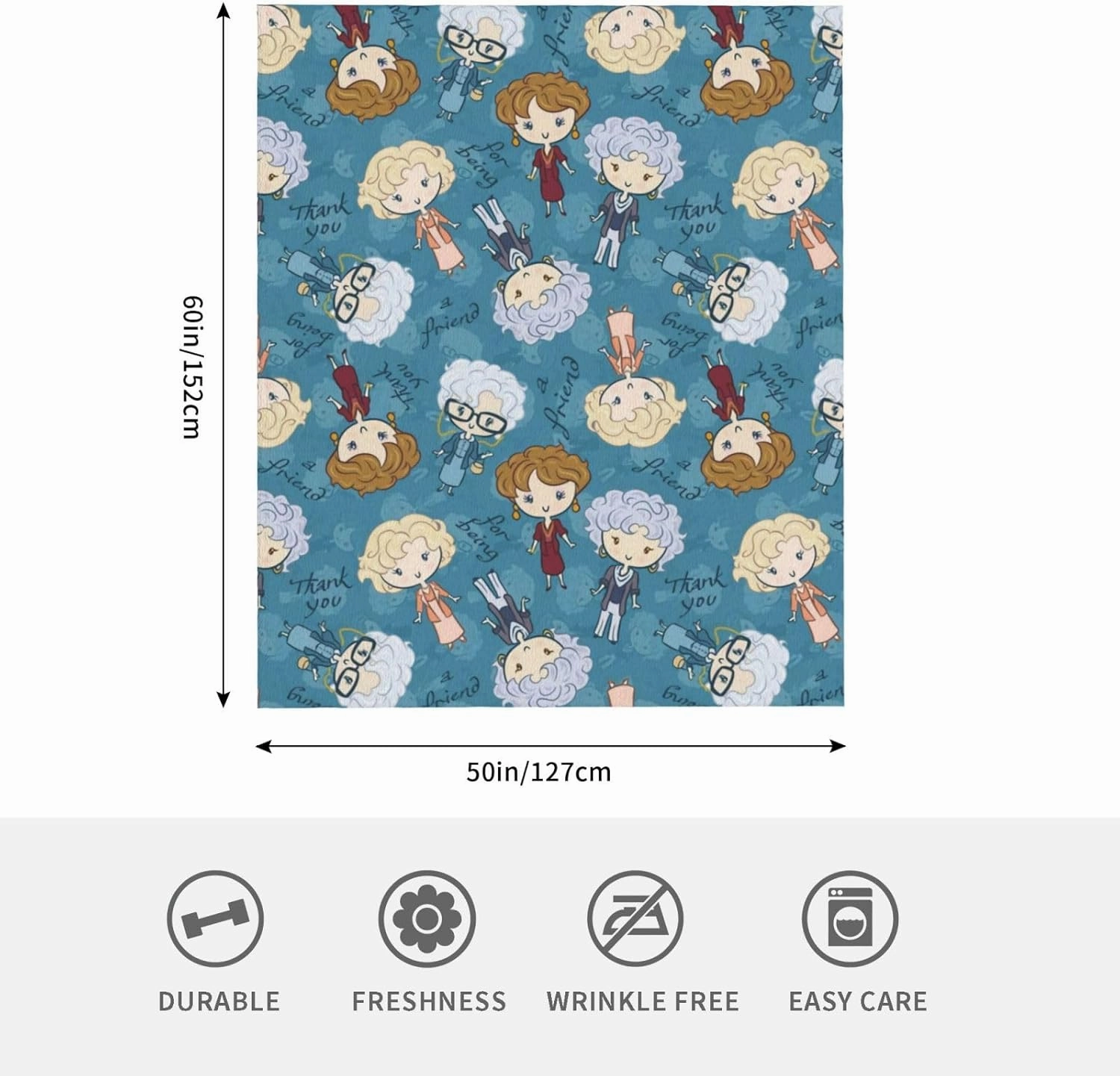 Neeparper Golden Girls Blanket Gifts 60x50 Throw Blanket Lightweight Golden Girls Merchandise for Couch Bed Sofa Car