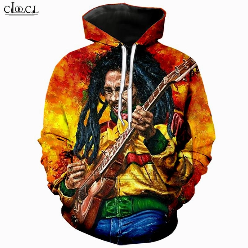 New Men/Women Hoodie Bob Marley Smokes Reggae Creator 3D Print Street