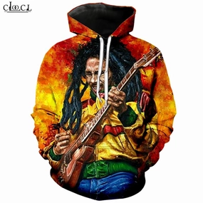 New Men/Women Hoodie Bob Marley Smokes Reggae Creator 3D Print Street