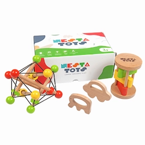 Newborn Gift Set - Wooden Musical Rattles & Teethers (3-12 Months)