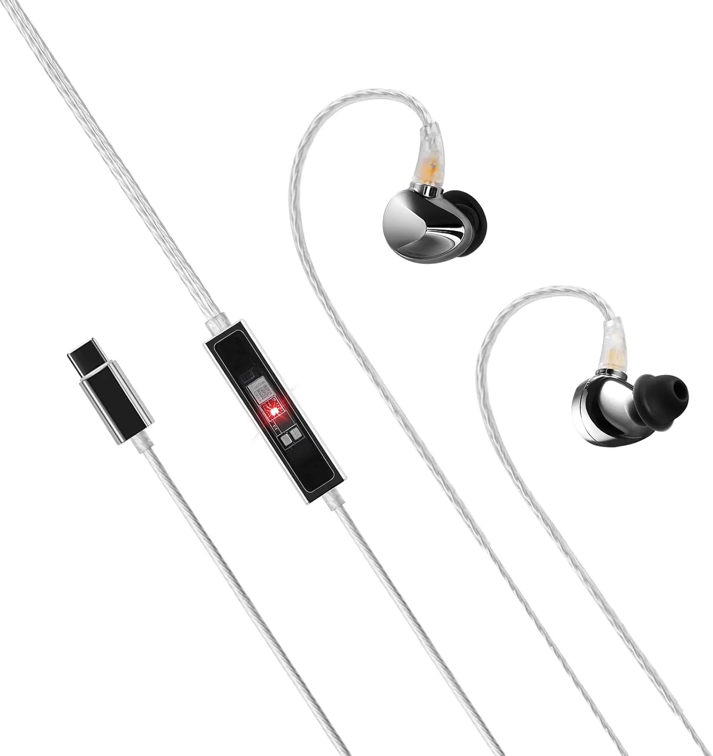 NHB15 USB C Earphones in-Ear Earbuds with DAC True Lossless Wired Headphones with Type C Connector 192kHz Hi-Res Music IEM HiFi Stereo Audiophile Ear Buds with 3.5mm Jack