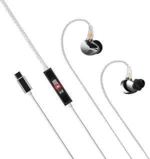 NHB15 USB C Earphones in-Ear Earbuds with DAC True Lossless Wired Headphones with Type C Connector 192kHz Hi-Res Music IEM HiFi Stereo Audiophile Ear Buds with 3.5mm Jack