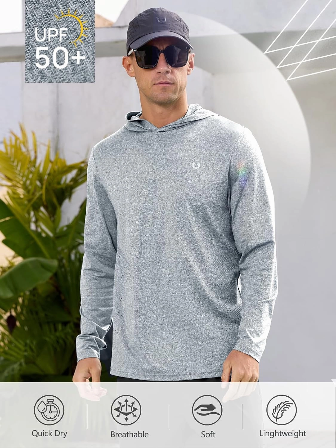 NORTHYARD Men's UPF 50  Sun Protection Hoodie Shirts Long Sleeve Fishing Swim Running UV SPF Lightweight Quick Dry Rash Guard