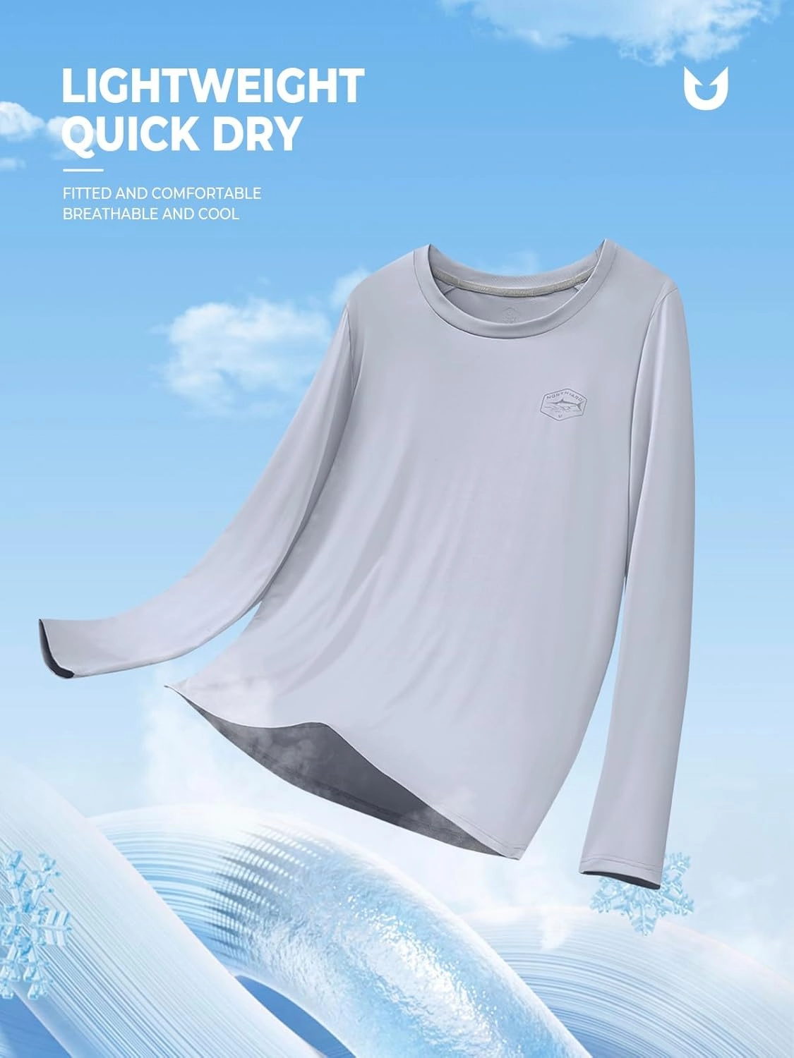 NORTHYARD Men's UPF 50  Sun Protection Shirts Long Sleeve Swim Beach Rash Guard UV Lightweight Quick Dry Fishing SPF T-Shirt