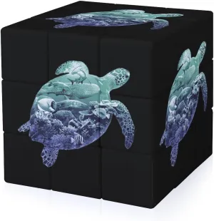 Ocean Life Turtle Funny 3x3x3 Cube Smooth Lightweight Puzzle for Adult Graphic Printing Travel