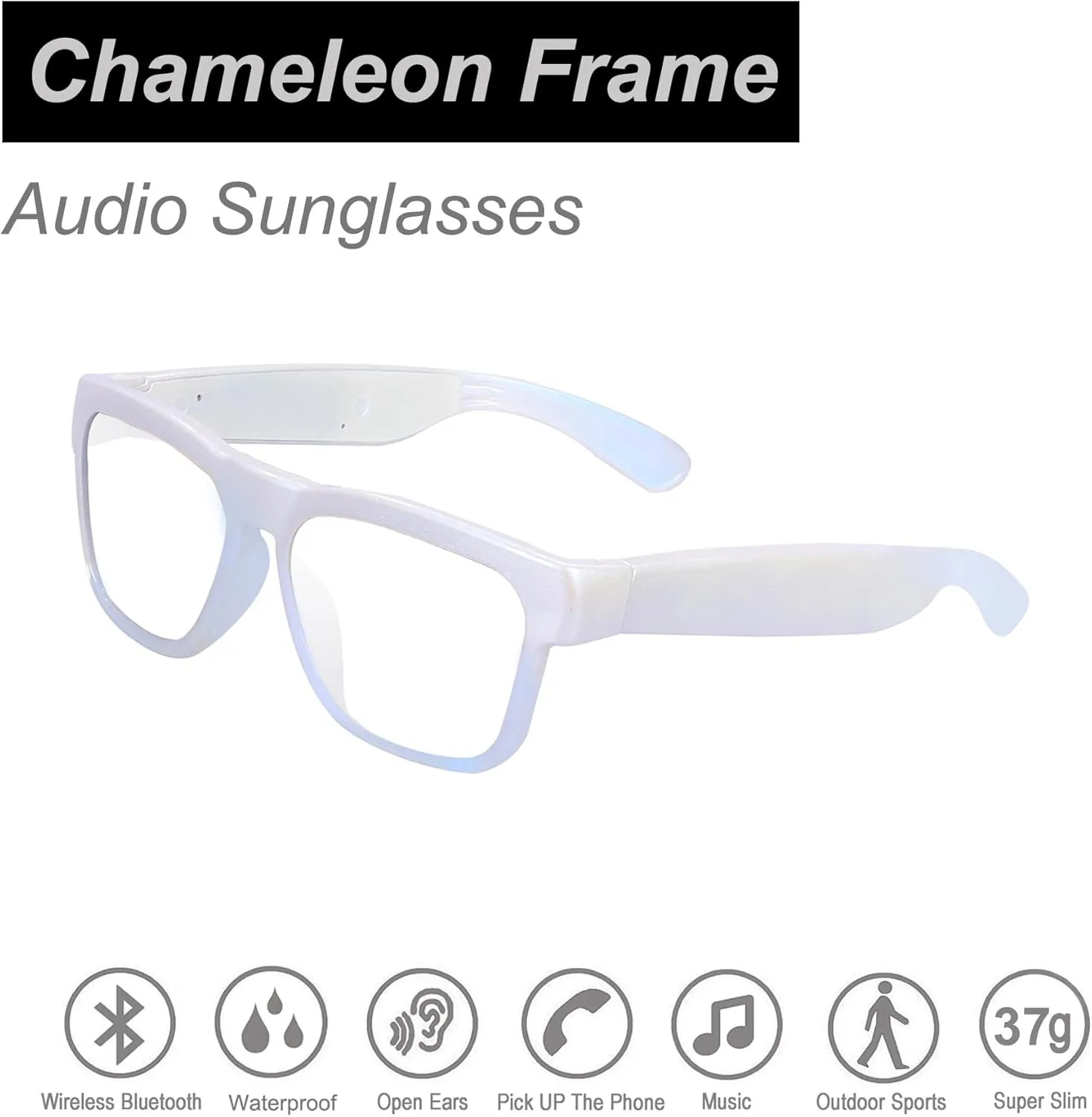 OhO Smart Glasses,Polarized Sunglasses with Bluetooth Speaker,Athletic/Outdoor UV Protection and Voice Control,Unisex(Mirror Blue Lens)
