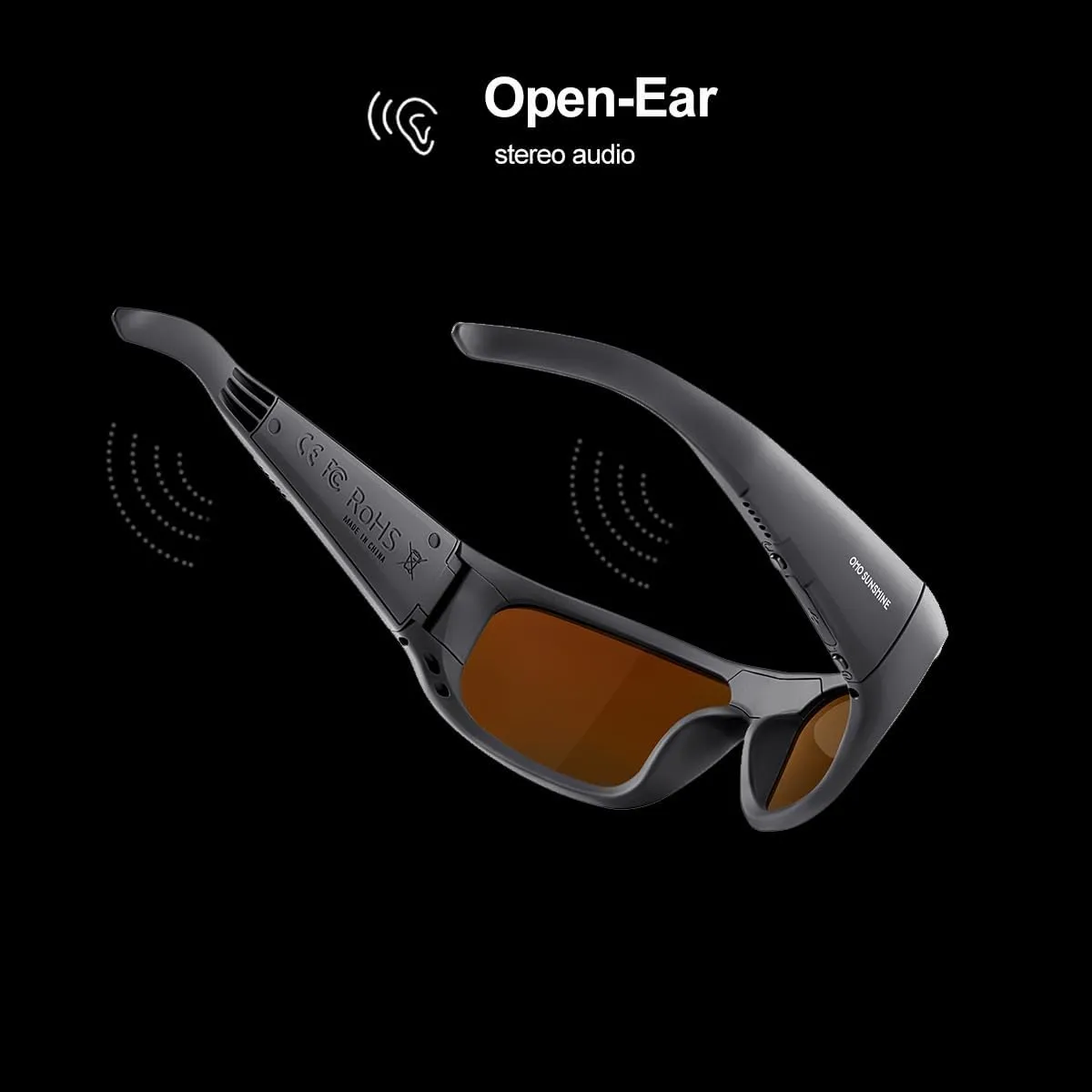 OhO Smart Glasses,Polarized Sunglasses with Bluetooth Speaker,Athletic/Outdoor UV Protection and Voice Control,Unisex(Mirror Blue Lens)