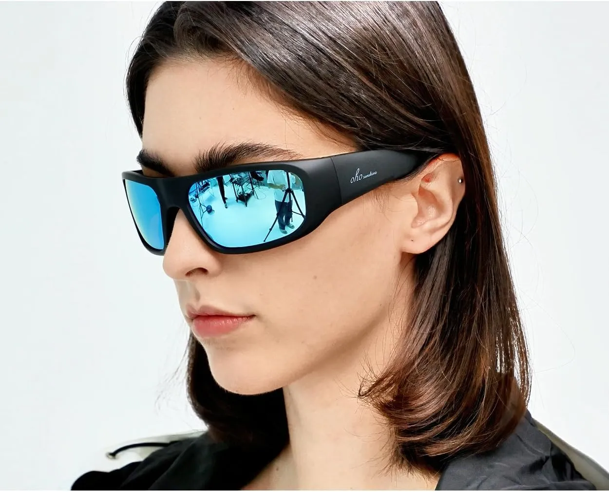 OhO Smart Glasses,Polarized Sunglasses with Bluetooth Speaker,Athletic/Outdoor UV Protection and Voice Control,Unisex(Mirror Blue Lens)