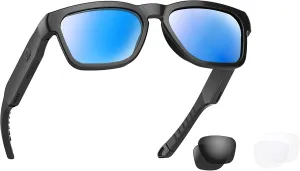 OhO Smart Glasses,Polarized Sunglasses with Bluetooth Speaker,Athletic/Outdoor UV Protection and Voice Control,Unisex(Mirror Blue Lens)