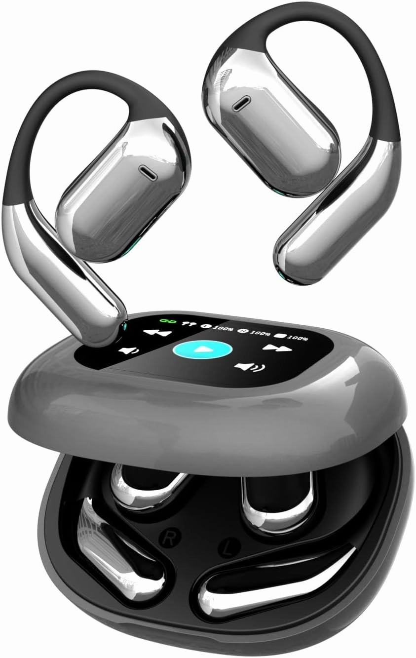 Open Air Conduction Translation Earbuds, 144-Language Two-Way Real-Time Translation, Wireless Headphones for Travel, Business & Learning (Gray)