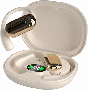 Out of Ear Open Ear Headphones Wireless Ear OWS Hanging Earphones 5.4 Bluetooth Air Bone Conduction Around Over The Ear TWS Wireless Earbuds Workout Outside The Ear Headphones Ear Buds with Earhooks