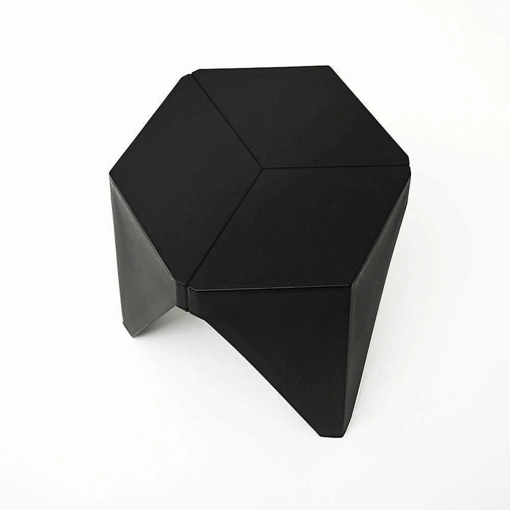 Outdoor Stool Set of 2 Bar Stools Plastic Puzzle Black