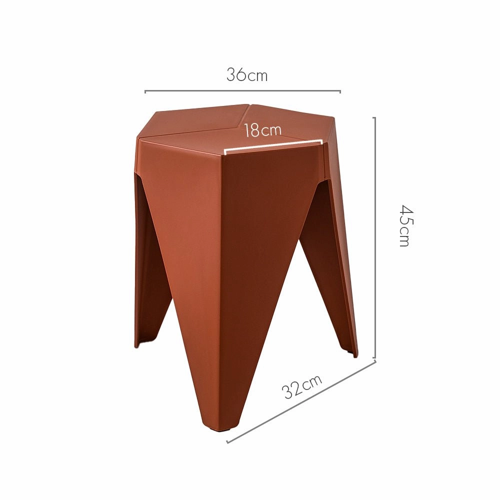 Outdoor Stool Set of 2 Bar Stools Plastic Puzzle Red
