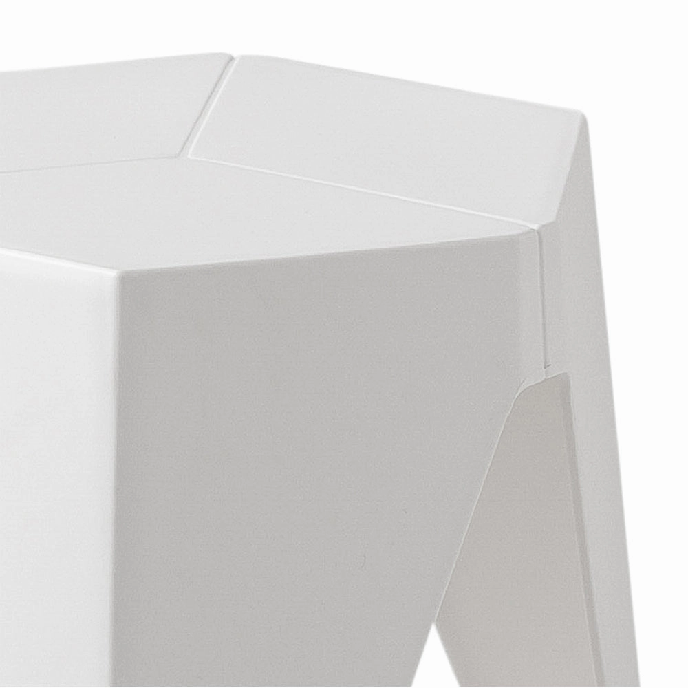 Outdoor Stool Set of 2 Bar Stools Plastic Puzzle White