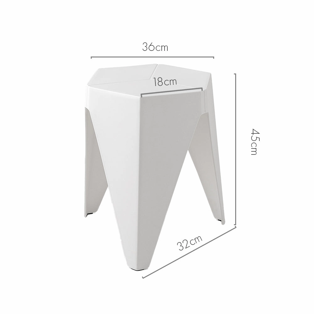 Outdoor Stool Set of 2 Bar Stools Plastic Puzzle White