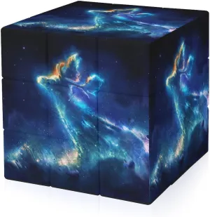 Outside Galaxy Space Funny 3x3x3 Cube Smooth Lightweight Puzzle for Adult Graphic Printing Travel