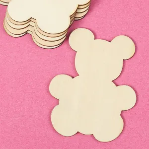 Pack of 24 Unfinished Wood Teddy Bear Cutout by Factory Direct Craft - Blank Wooden Bear Craft Shapes for Baby Shower Favors, Christmas Ornaments, Gift Tags, and DIY Craft Projects (3-3/4 "H x 3" W)