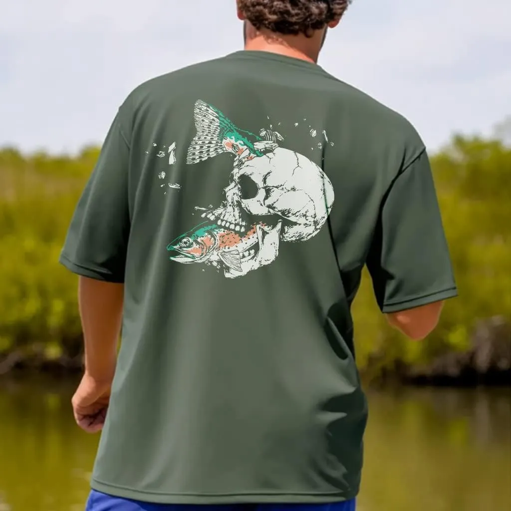 Palmyth Men's Fishing Shirt Short Sleeve Sun Protection UV UPF 50  SPF T-Shirt