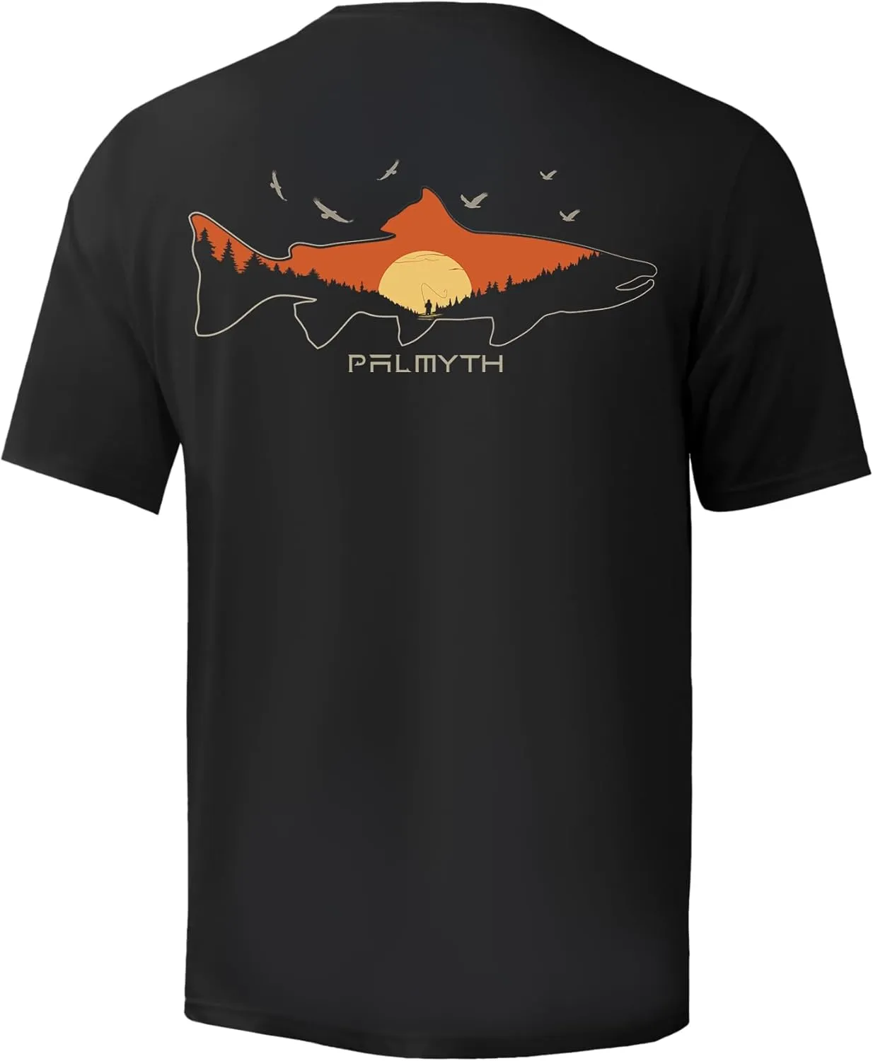 Palmyth Men's Fishing Shirt Short Sleeve Sun Protection UV UPF 50  SPF T-Shirt