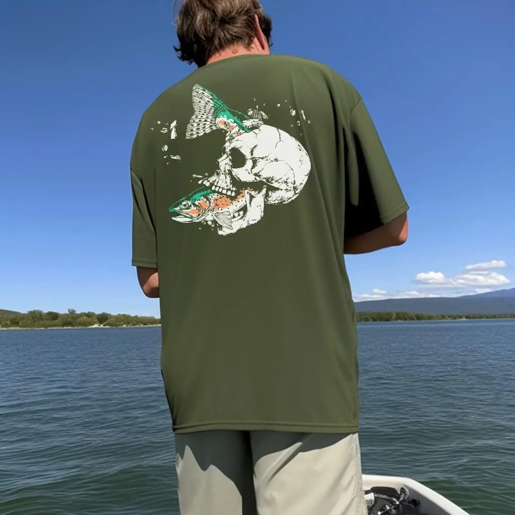 Palmyth Men's Fishing Shirt Short Sleeve Sun Protection UV UPF 50  SPF T-Shirt