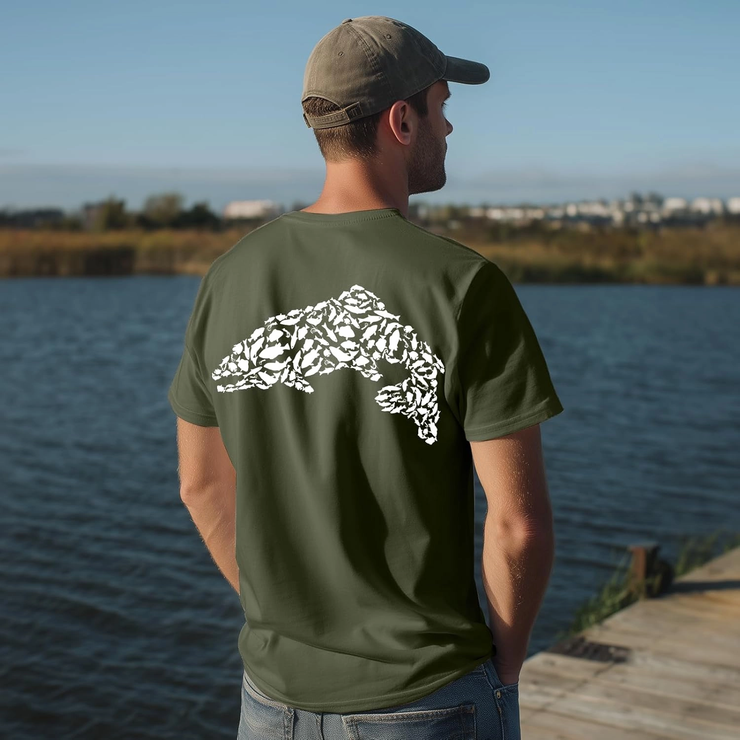 Palmyth Fishing Shirts for Men Short Sleeve Sun Protection T Shirt UPF 50  Quick Dry Tee