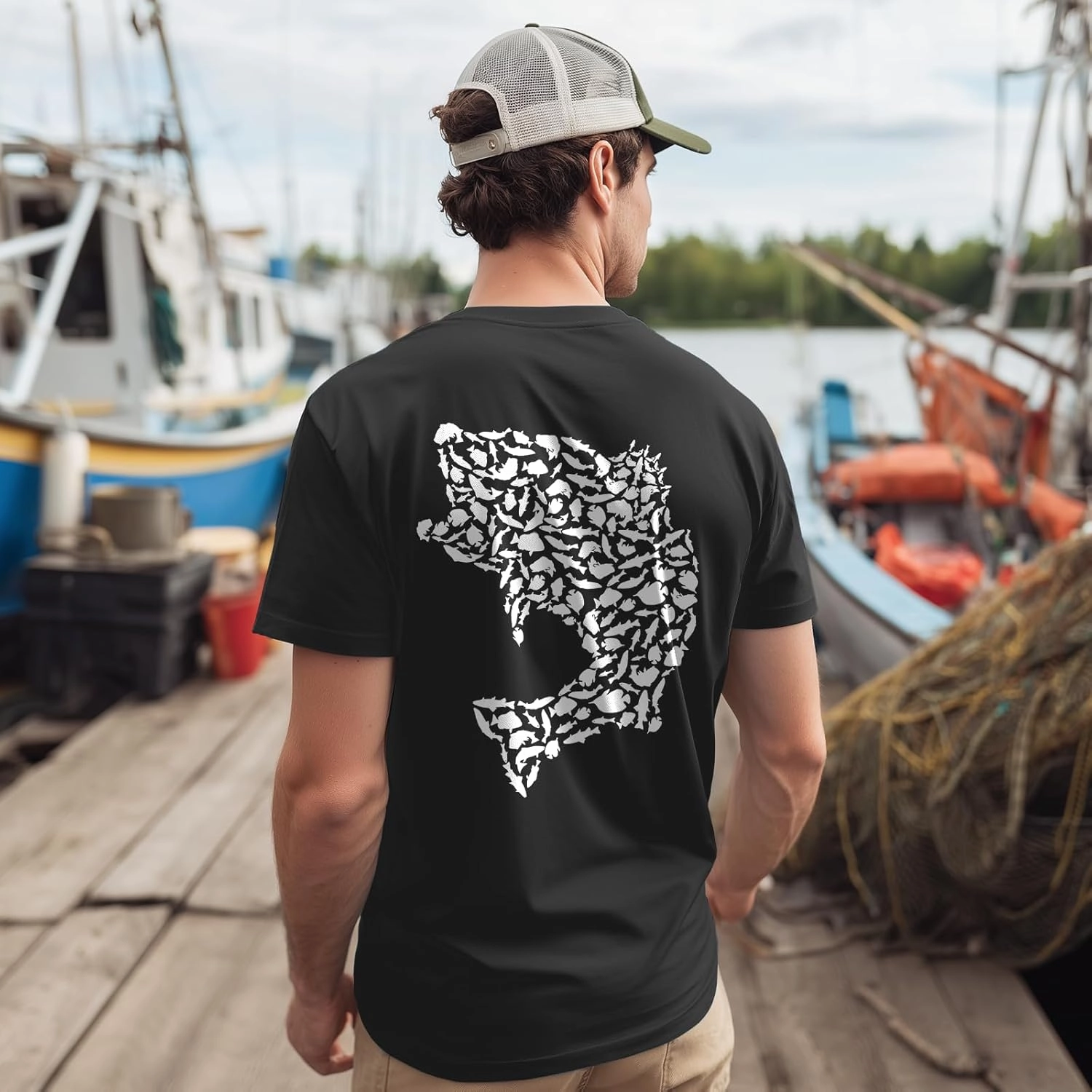 Palmyth Fishing Shirts for Men Short Sleeve Sun Protection T Shirt UPF 50  Quick Dry Tee