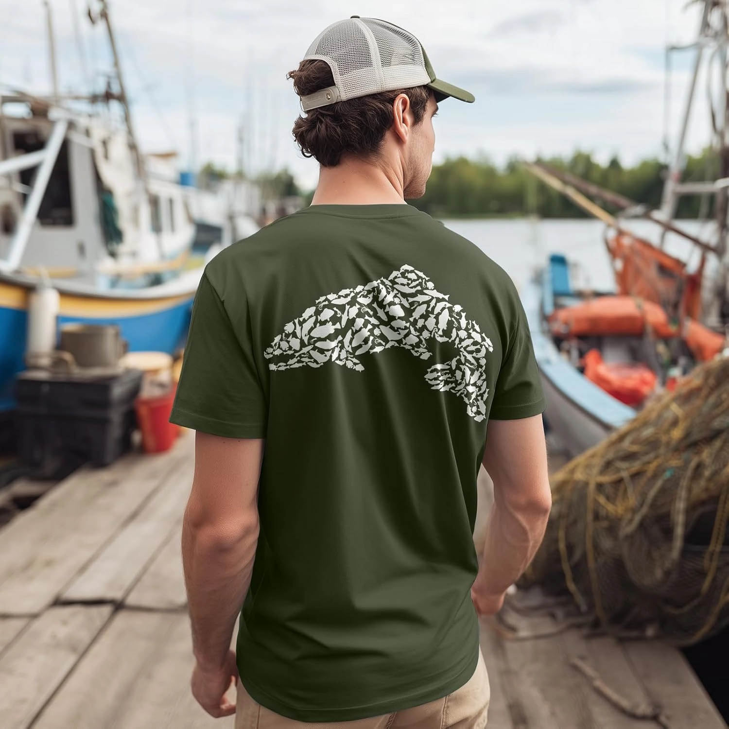 Palmyth Fishing Shirts for Men Short Sleeve Sun Protection T Shirt UPF 50  Quick Dry Tee