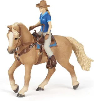 Papo Wild West Horse And Cowgirl , Blue