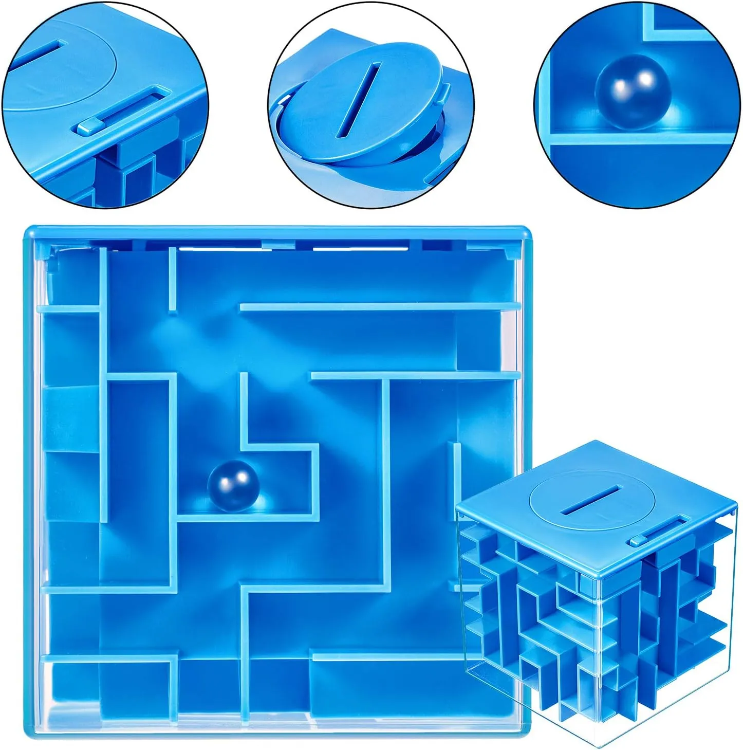 Patelai 2 Pieces Money Holder Maze Puzzle Gift Box, Christmas Money Gift Holder Box Fun Maze Puzzle Brain Teasers for Kids and Adults (3.5 Inch)