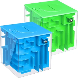 Patelai 2 Pieces Money Holder Maze Puzzle Gift Box, Christmas Money Gift Holder Box Fun Maze Puzzle Brain Teasers for Kids and Adults (3.5 Inch)