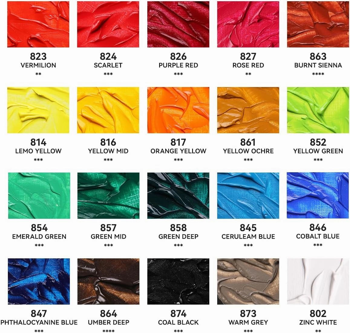 Paul Rubens Oil Paint, 20 Colors*50ml LargeTubes, Professional Oil Based Paint with High Saturation, Creamy Texture, and Consistency,Art Supplies for Artists, Students, Beginners-A Set