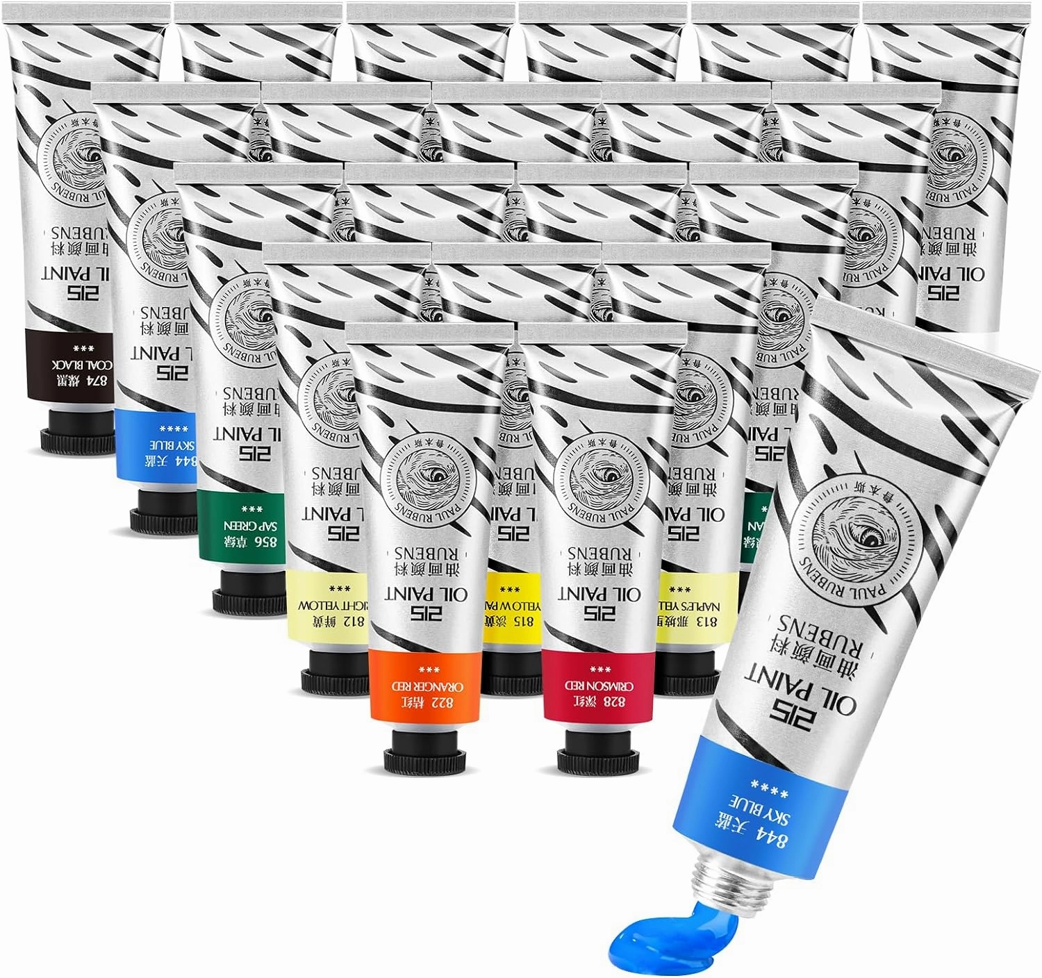 Paul Rubens Oil Paint, 20 Colors*50ml LargeTubes, Professional Oil Colors with High Saturation, Creamy Texture and Consistency,Art Supplies for Artists, Students, Beginners-B Set