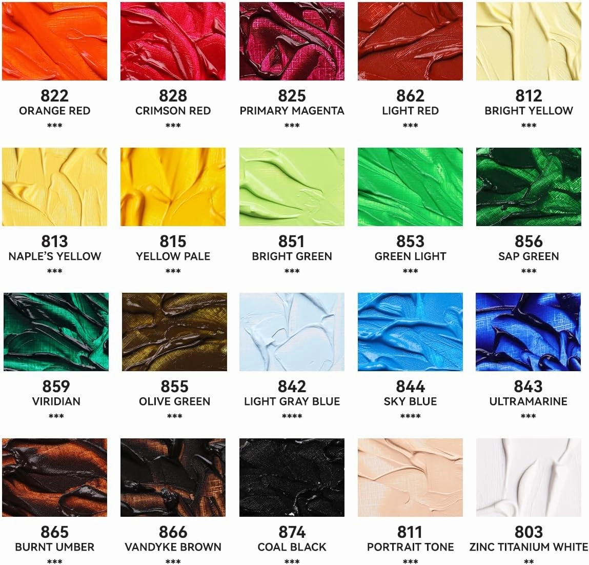 Paul Rubens Oil Paint, 20 Colors*50ml LargeTubes, Professional Oil Colors with High Saturation, Creamy Texture and Consistency,Art Supplies for Artists, Students, Beginners-B Set