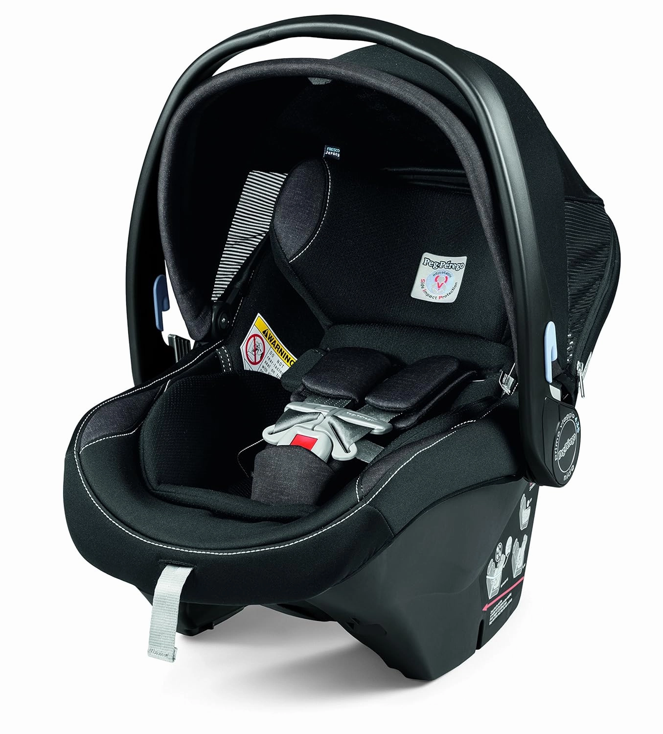 Peg Perego Ypsi Travel System - Includes Ypsi Lightweight Reversible Stroller and Primo Viaggio 4-35 Nido Infant Car Seat - Made in Italy - Onyx (Black)