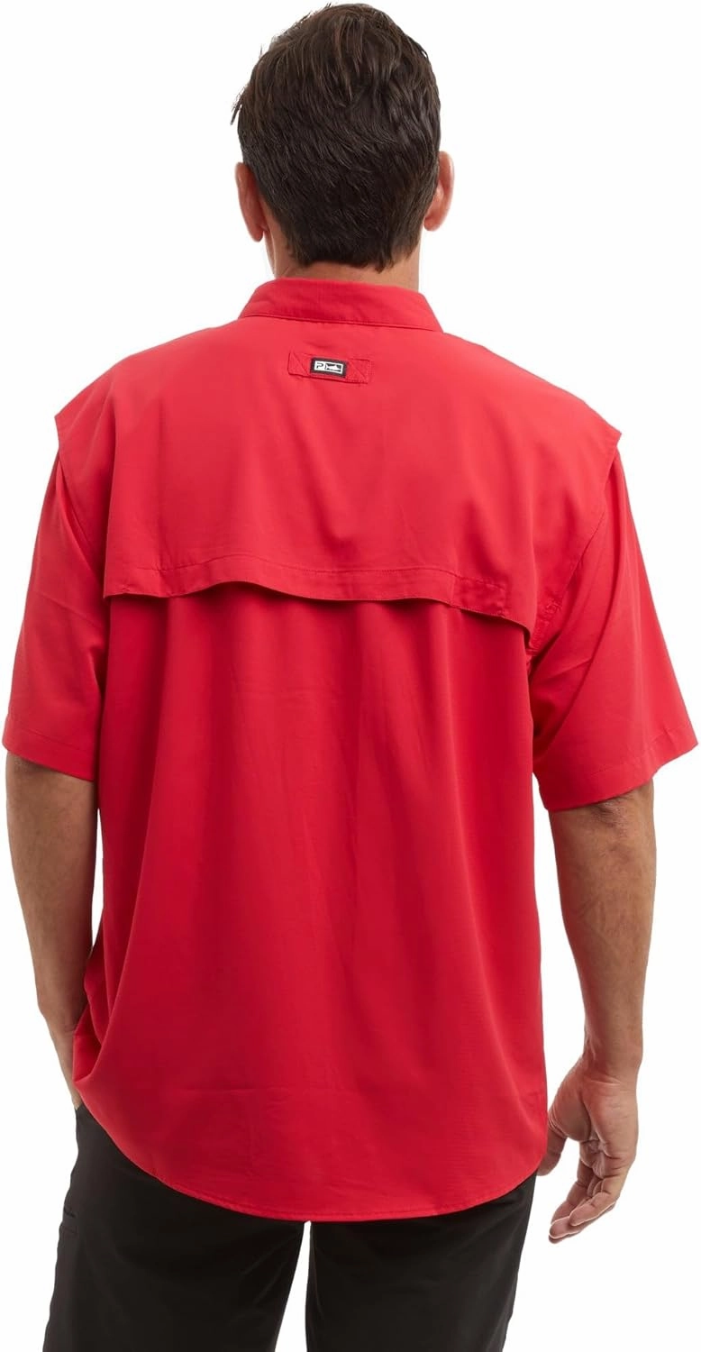 PELAGIC Men's Keys Guide Fishing Shirt, Short Sleeve, UPF 50  Protection, Ventilated and Lightweight