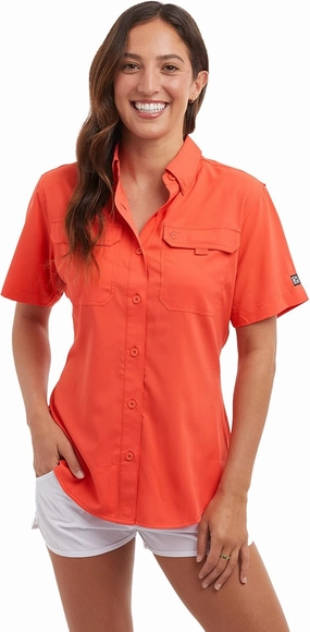PELAGIC Women's Keys Guide Fishing Shirt, Short Sleeve, UPF 50  Protection, Ventilated and Lightweight