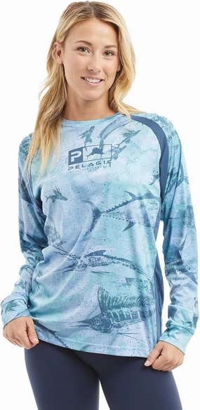 PELAGIC Women's Vaportek Fishing Shirt, Long Sleeve, UPF 50  Protection, Ventilated and Lightweight