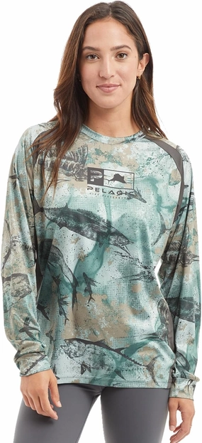 PELAGIC Women's Vaportek Fishing Shirt, Long Sleeve, UPF 50  Protection, Ventilated and Lightweight