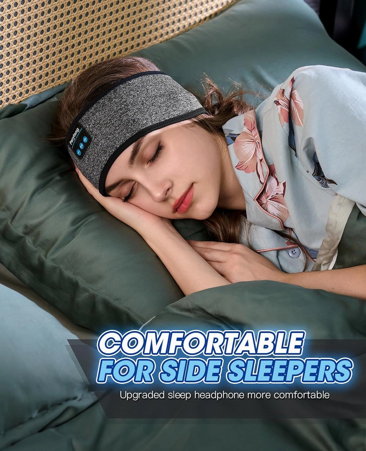 Perytong Bluetooth Sleep Headphones Headband with HD Speakers - Noise Cancelling, for Side Sleepers, Workout, Jogging, Yoga