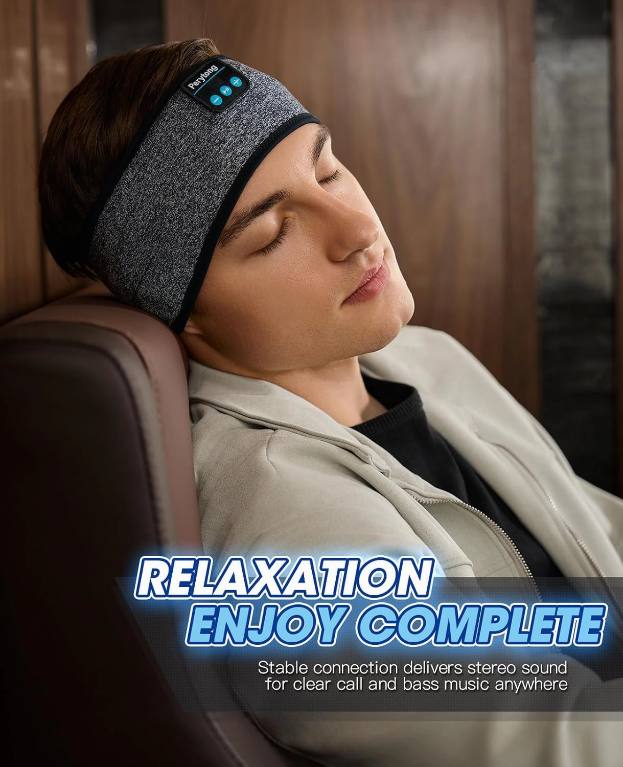 Perytong Bluetooth Sleep Headphones Headband with HD Speakers - Noise Cancelling, for Side Sleepers, Workout, Jogging, Yoga
